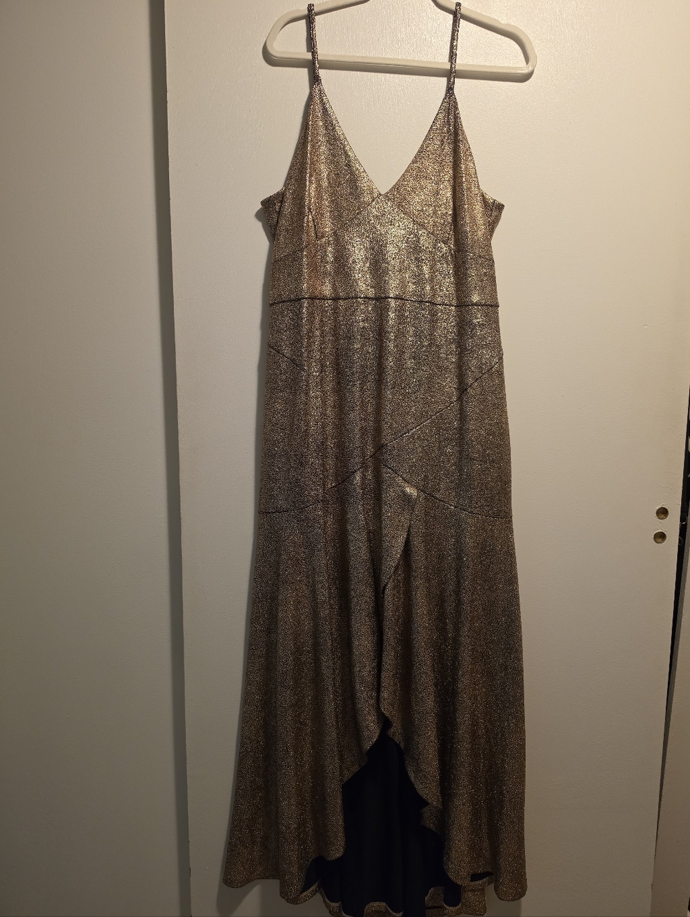 Anthropologie Vicky Metallic Maxi Dress
